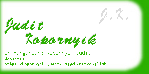 judit kopornyik business card